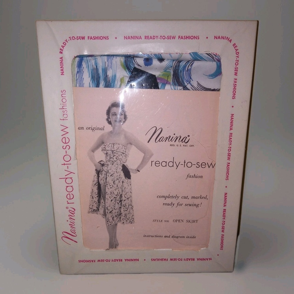 VTG 70s Nanina Ready To Sew Kit Open Dress Pattern Cut W/ Fabric  Sz 14 NEW RARE
